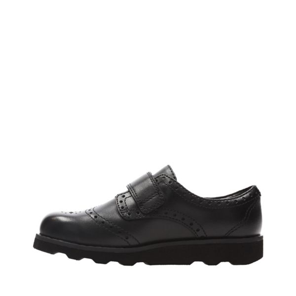 Clarks Girls Crown Pride School Shoes Black | CA-5984621
